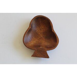 Vintage Small Spade Shaped Wooden Bowl / Nut Dish / Trinket Dish Rustic Handmade